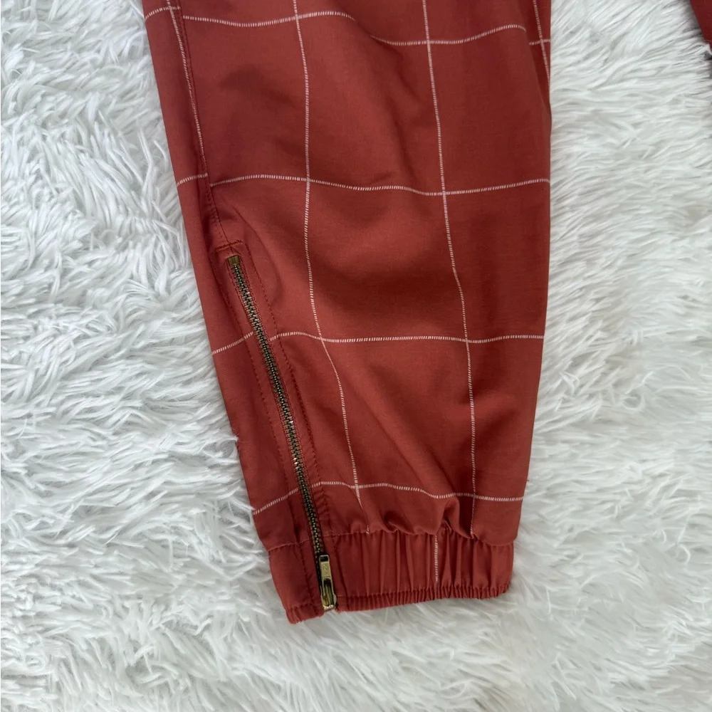 Albion Jetsetter Windowpane Terracotta Pants - Picture 5 of 13